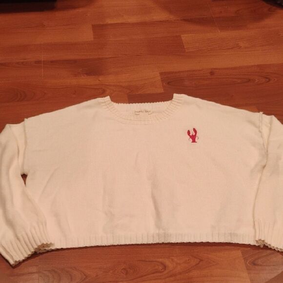 Lauren James Women's Cream Sweater with Red Embroidery - Picture 1 of 7